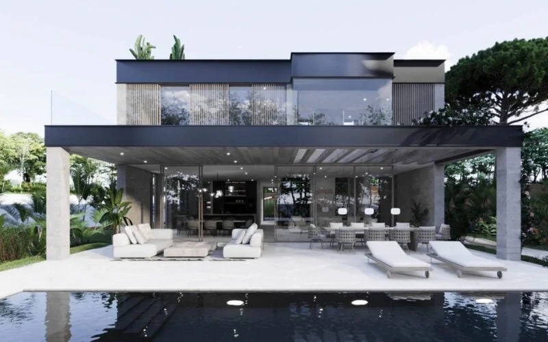 Plot with sea view and project