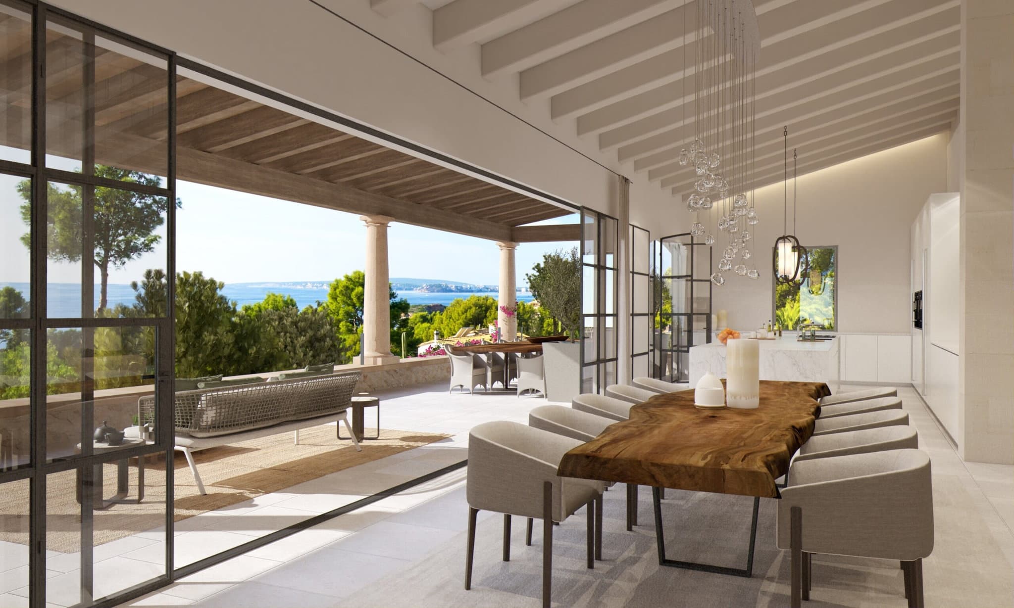 Blick offenes Wohnen Neubauprojekt Mallorca